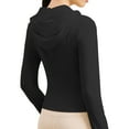 thumbnail image 3 of Chbgutlmr Womens Tops Sun Protection Hoodies Zipper up Solid Color Quickly Dry Tight Tops Workout Jacket, 3 of 4
