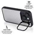 thumbnail image 2 of Skinit White Carbon Fiber Specialty Texture Material iPhone 16 Kickstand Case, 2 of 4