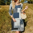 thumbnail image 3 of Abstract Geometric Art Blue Black Grey Women's Fall Dresses Casual Loose Flowy Swing Shift Dress, 3 of 9