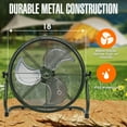 thumbnail image 3 of iLiving 18" Rechargeable Battery Operated Camping Floor Fan, High Velocity Portable Outdoor Fan with Metal Blade, With Built-in Lithium Battery for Whole Day Usage, 18 Inches, Military Green, 3 of 6