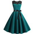 thumbnail image 1 of Vestido de Navidad rojo de encaje para mujer, ropa de manga corta Swing, disfraces de Navidad, vestidos de fiesta, bata Vintage, invierno, 2023, 1 of 7