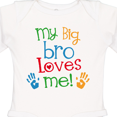 thumbnail image 4 of Inktastic My Big Bro Loves Me Little Brother Sister Boys or Girls Long Sleeve Baby Bodysuit, 4 of 5