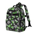 thumbnail image 2 of Football and Outline Black Pattern Cute School Backpack Bag for School with Padded Back and Adjustable Shoulder Straps 15.25"x11.5"x5.25", 2 of 5