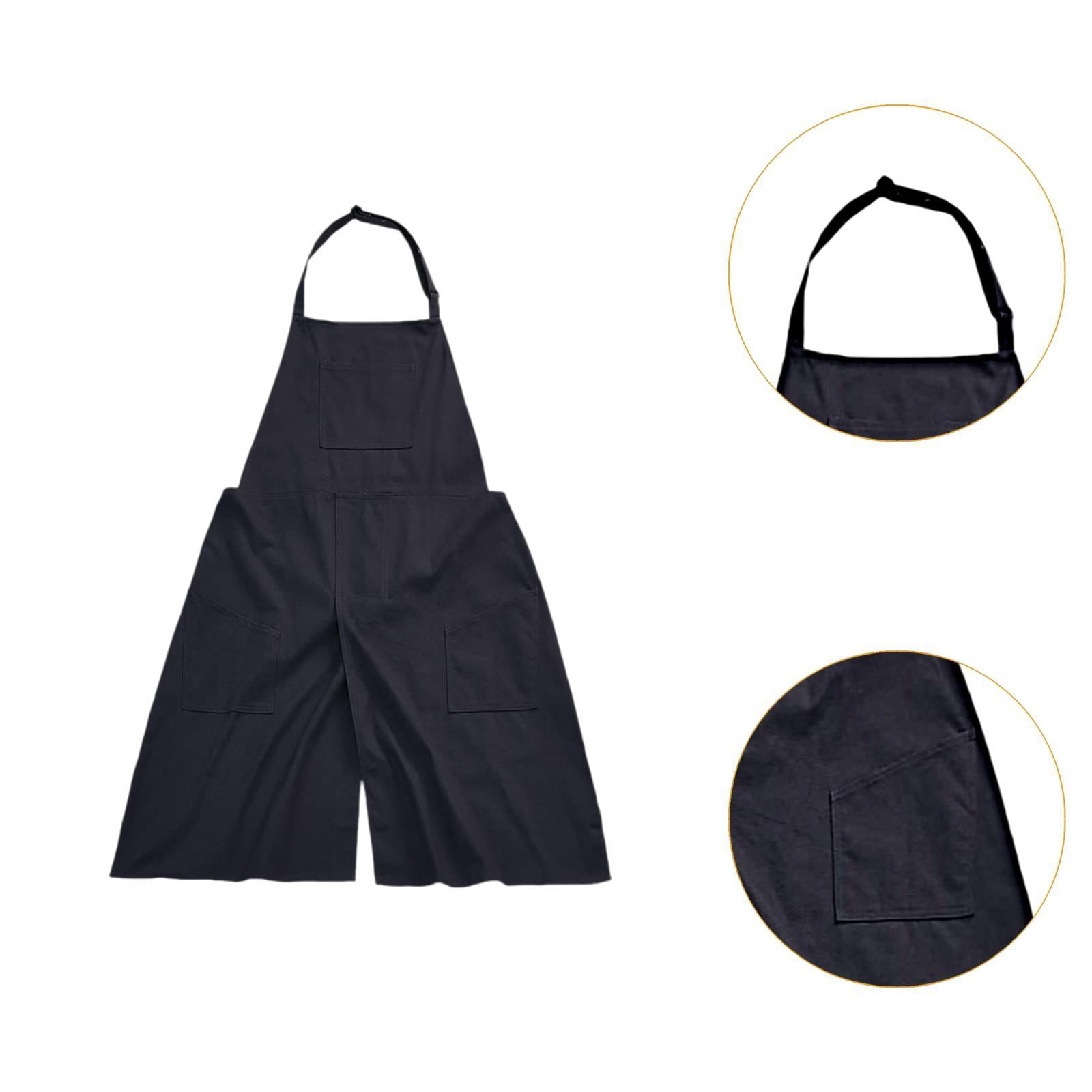Fiocias Pottery Apron Split Leg Apron,Sturdy Multipurpose for Women Simple Ceramics Clay Black
