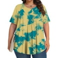 thumbnail image 2 of AherBiu Summer Tops for Women Plus Size Tie-Dye Short Sleeve Summer Casual Loose Tunic Top Tees Shirts Blouse, 2 of 6