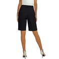 thumbnail image 5 of Dwellite Linen Short for Women Summer Bermuda Shorts with Pockets Dressy Casual Button Wide Leg Beach Short Black 2XL, 5 of 7