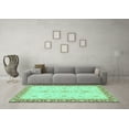 thumbnail image 3 of Ahgly Company Machine Washable Indoor Round Oriental Turquoise Blue Traditional Area Rugs, 4' Round, 3 of 4