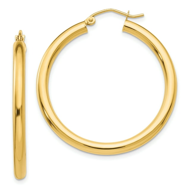 Boucles d'Oreilles Tube Léger en Or Jaune 14 Carats