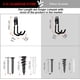 thumbnail image 3 of 3-H Garage Wall Hooks Double Hooks Equipment Hooks 10 Pack Heavy Duty Wall Hooks for Ladder Tools Hose Black, 3 of 5