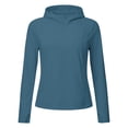 thumbnail image 4 of Hurxie Womens Athletic Jacket Hoodie Zip Up Cropped Lightweight Jackets UPF 50+ Sun Protection Long Sleeve Workout Shirt Navy,L, 4 of 7