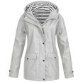 thumbnail image 2 of UJNDER Jacket for Women Outdoor Windproof Hooded Solid Color Rain Coat Raincoat Long Sleeve Grey XXL, 2 of 4