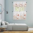 thumbnail image 6 of Butterfly Floral Kitchen Curtains Valances and Tiers Set of 3 Watercolor Rustic Plant Tier Curtains and Valance with Rod Pocket for Small Windows, 27.5"x24", 6 of 9