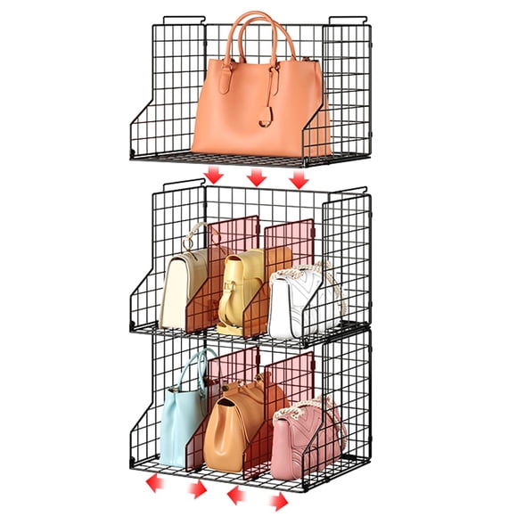 Organizador de almacenamiento para bolsos Sonyabecca ajustable, paquete de 3 unidades, metal