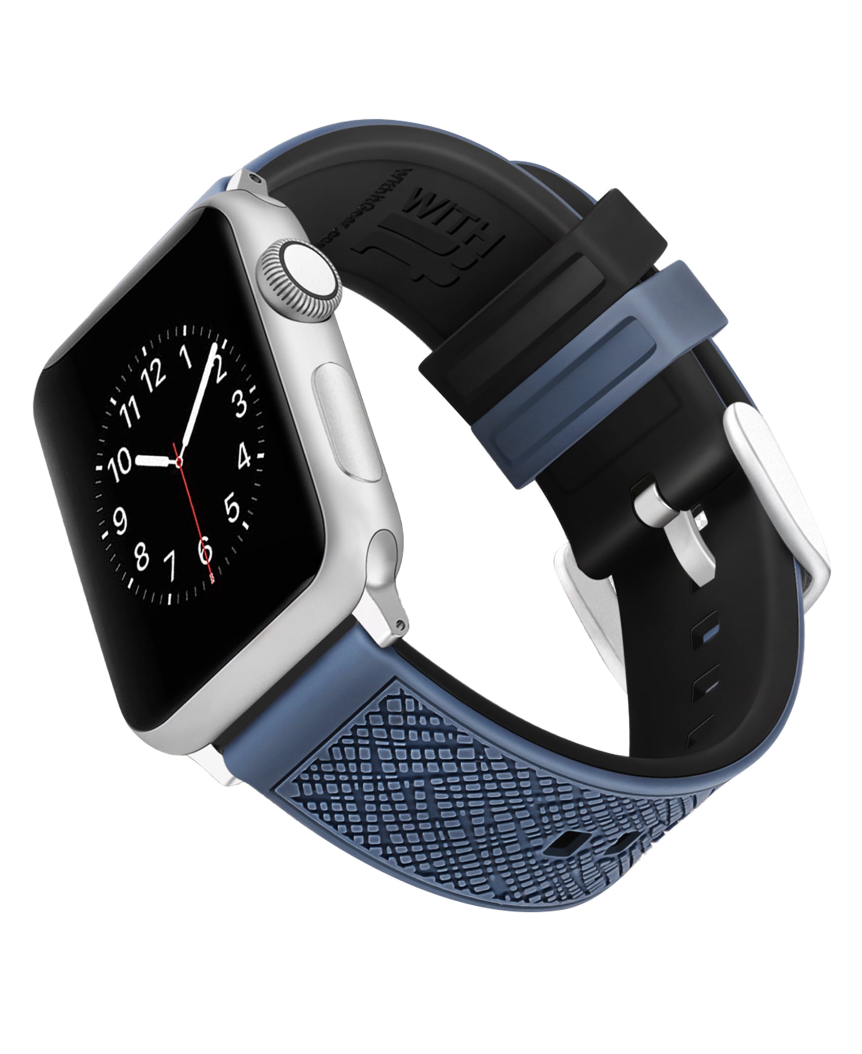 WITHit Saffiano Blue/Black ColorPop Silicone Band for 42/44/45mm/Ultra (49mm) Apple Watch