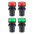 thumbnail image 1 of Unique Bargains 4Pcs AC/DC 24V Indicator Lights, Red+Green LED, Flush Panel Mount 7/8' 22mm, 1 of 5