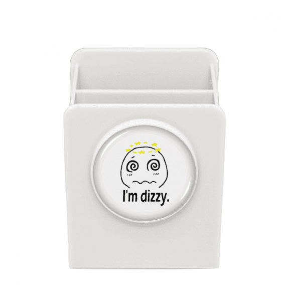 Dizzy Black Cute Chat Face Cartoon Desk Pencil Holder Cup Pen Organizer