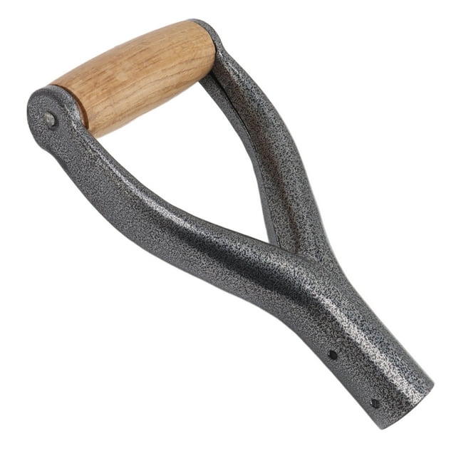 Shovel Handle, Y Shaped Replacement Spade Handle with Wooden Grip for Garden Digging Raking Tool, Easy to Install Ergonomic Design 3.1cm Inside Diameter 23x12cm