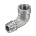 thumbnail image 1 of Unique Bargains 1/4 NPT Male to Female Thread Elbow Pipe Fitting 304 Stainless Steel, 1 of 5