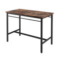 thumbnail image 2 of 5 Pieces Bar Table Set, Kitchen Counter Height Table with 4 Bar Stools, Kitchen Table and Chairs Set, Home Kitchen Breakfast Table, Metal Frame Kitchen Furniture Set for Dining Room, Brown, 2 of 9