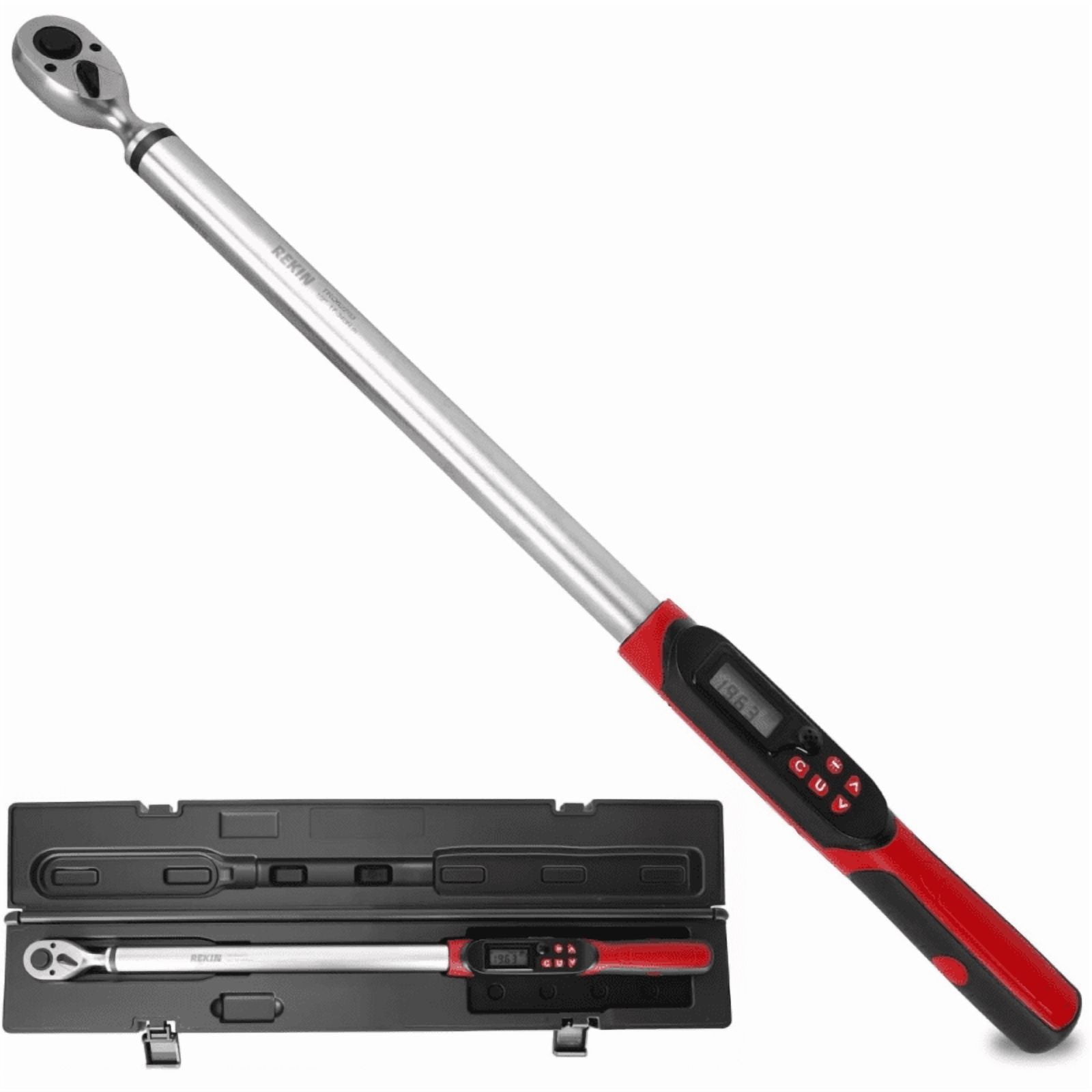 1/2 Inch Drive Digital Torque Wrench 12.5-250.8 ft-lbs(17-340Nm), Electric Torque Wrench with Buzzer& LED Indicator& Preset Value& Data Storage, for Bike/Motorcycle/Auto Repair, Accuracy ±2%
