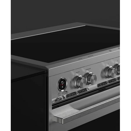 Fisher & Paykel - 4.9 Cu. Ft. Self-Cleaning Freestanding Electric Induction Range - Brushed stainless steel/black glass
