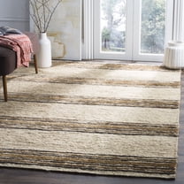 SAFAVIEH Bohemian Kensington Striped Area Rug, Natural/Rust, 8' x 10'