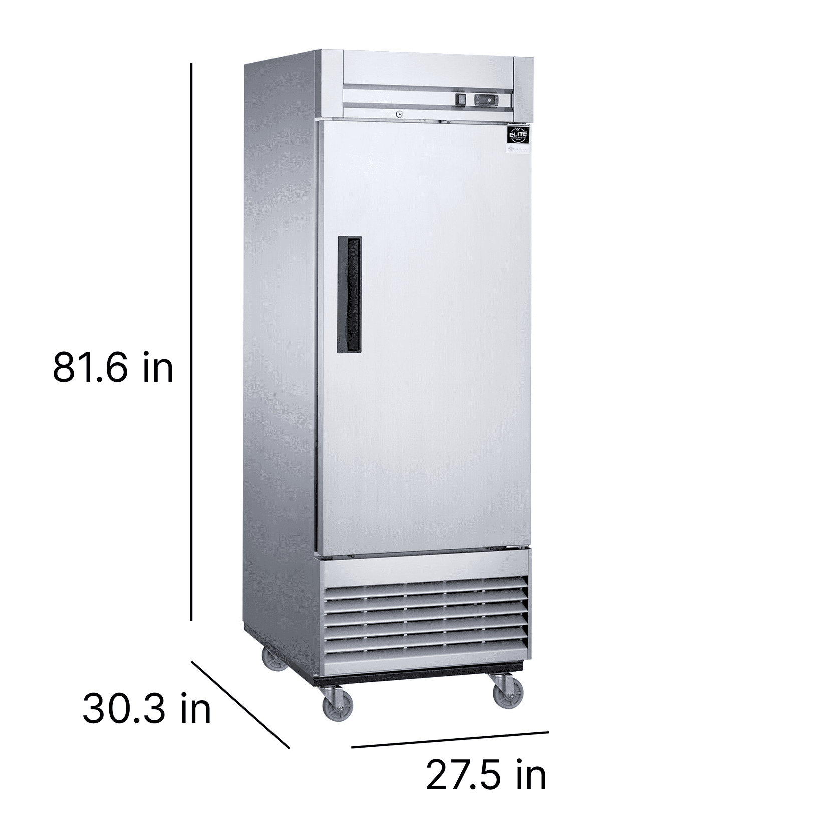 Elite Kitchen Upright Auto-Defrost Commercial Freezer, Single Door, Stainless Steel, 17.7 Cu. Ft., 115V/60Hz