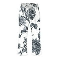 thumbnail image 4 of Mikilon Womens Casual Floral Elastic Waist Pants Loose Straight Leg Pants Wide Leg Trousers With Pocket, 4 of 4