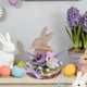 thumbnail image 5 of Figura De Conejo De Plástico Adorno de huevo de Pascua de madera morado con diseño de flor artificial y conejo 6228, decoración de Pascua para el hogar, vacaciones, escritorio (1 unidad) JASKFLY, 5 of 8