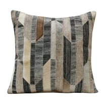 Ox Bay Whitley Gray/Charcoal Geometric Faux Hide Adult Decorative Throw Pillow Cover