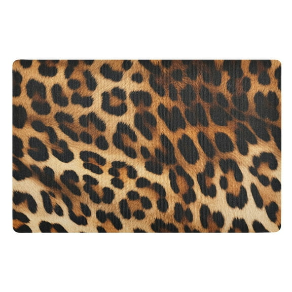 JSTEL Leopard Print Cheetah Front Door Mat Outside Entrance 32x20 Inch Doormat for Outdoor Indoor Washable Non Slip Floor Mats