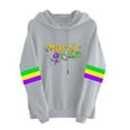 thumbnail image 2 of Uootdi Mardi Gras Sweatshirt for Women Funny Stylish Holiday Mardi Gras Print Graphic Hooded Tops Carnival Party Long Sleeve Pullover with Pockets Gift, 2 of 4