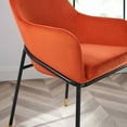 thumbnail image 2 of Modway Jovi Performance Velvet Dining Armchair Set of 2 in Black Orange, 2 of 8