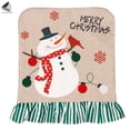 thumbnail image 4 of PULLIMORE 2 Pcs Christmas Chair Back Covers Santa Claus Snowman Dining Seat Slipcovers Festive Home Decor, 4 of 7