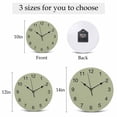 thumbnail image 6 of Wall Clock Sage Green Clocks PVC Silent Non-Ticking Battery Operated Decorative Spring Green Solid Color Round Clock for Home Living Room Kitchen Bedroom Office School Wall Decor 14 Inch, 6 of 9