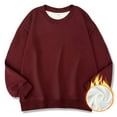 thumbnail image 3 of Crewneck Sweatshirts for Men No Hood Fleece Lined Long Sleeve Shirts Mens Casual Solid Pullover Thermal Warm Basic Athletic Workout Sweatshirt Tops, 3 of 8