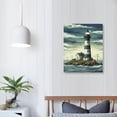 thumbnail image 3 of Creowell Ocean Decor Nautical Lighthouse Bathroom Decor Beach Pictures Wall Art Framed Canvas Prints Beach Bathroom Decor (16x20inch), 3 of 3