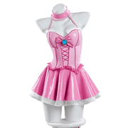 Miccostumes Women's Pink Princess Dress Outfit Corset Skirt Set with Shawl, L
