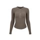 thumbnail image 3 of Henry-Camiseta deportiva ajustada de Modal para mujer, traje de Yoga ajustado de manga larga para correr, camisetas básicas para Fitness, prendas de vestir para correr, 3 of 6