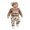 Coffee, variant on Baby Boy Fall Outfits Football Letter Embroidered Long Sleeve Romper Pants and Knot Hat 3 Piece Set