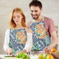 thumbnail image 3 of Pioneer Flower Floral Print Pattern Apron-Garden Aprons for Women with Pockets-Cotton Linen Waterproof Kitchen Cooking Gardening Aprons Adjustable for Kitchen,Cooking,BBQ and Salon 33x27 Inch, 3 of 7