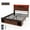 Dark Brown, variant on Wood Queen Bed Frame with Headboard & Storage Shelf, Holaki Farmhouse Queen Size Platform Bed Frame with 2 Drawers, Charging Station & LED Lights, Headboard with Sliding Barn Door, White