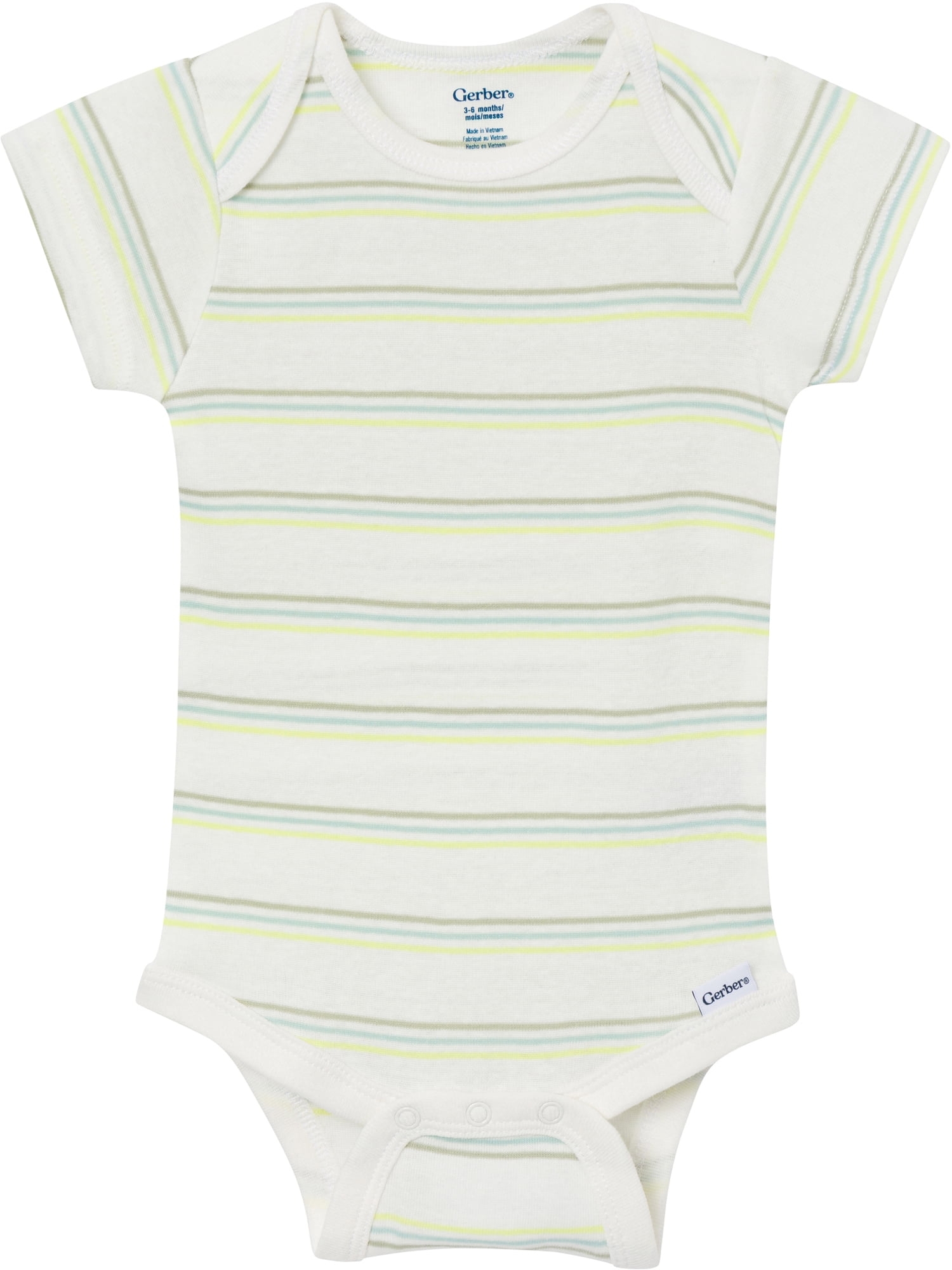 Gerber Baby Neutral Short Sleeve Onesies, 8-Pack, Sizes 0/3 Newborn - 12 Months