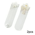 thumbnail image 2 of Esaierr 2 Pairs Toddler Kids Lace Knee High Socks Girls Bow Princess Socks Spring Summer Mid-Calf Socks for 3-12T, 2 of 9