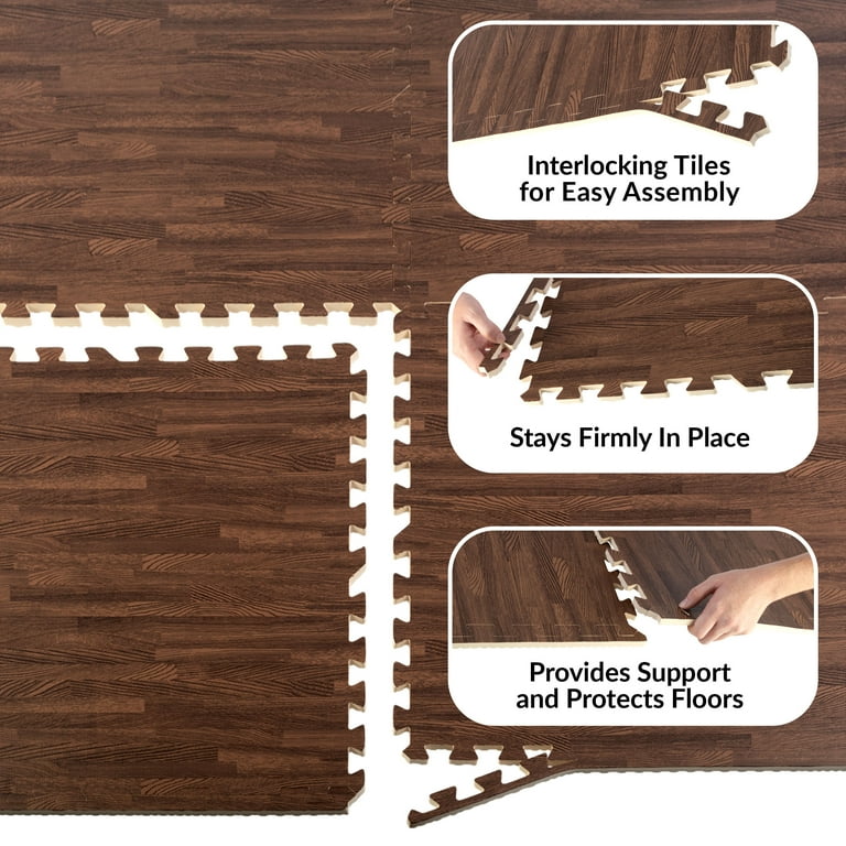 Stalwart Black 24 in. x 24 in. EVA Foam Floor Mat with Carpet Top (6-Pack) Stalwart Black 24 in. x 24 in. EVA Foam Floor Mat with Carpet Top (6-Pack)