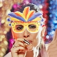thumbnail image 4 of SIfdSeng Get it Fast Mardi Spectacle Frame Dress up New Mexican Mardi Eyeglasses Decoration Masquerade Dress up Party Supplies Colorful Feather Frames, 4 of 9