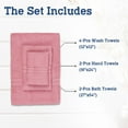thumbnail image 5 of Casa Lino 8Pc Premium Bath Towel Set (2 Bath Towels, 4 Washcloths, 2 Hand Towels) - 100% Cotton, 400GSM & Ultra Absorbent (Soft Berry), 5 of 7