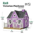 thumbnail image 3 of Little Cottage Co. 8x8 Victorian Playhouse with Floor, Deck and Rail, Outdoor Wood Do-It-Yourself Kit, 3 of 12