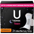 thumbnail image 1 of Almohadillas sanitarias U de Kotex Balance Teen Ultra Thin Overnight, 1 of 9