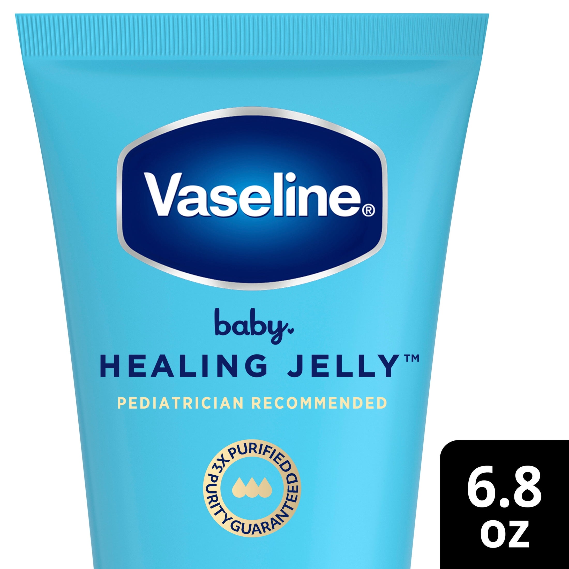 Vaseline Baby Healing Jelly For Preventing & Treating Diaper Rash, 100% White Petrolatum Skin Protectant With A Hypoallergenic, Pediatrician-Recommended Formula, 6.8 oz 1 Count